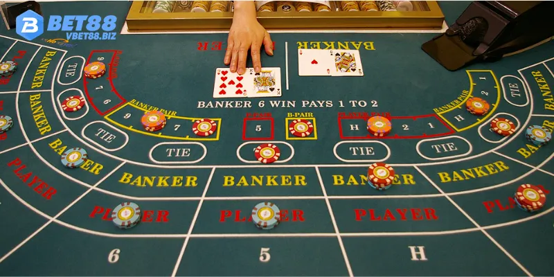 Baccarat Bet88 có nhiều cửa cược cho hội viên chọn